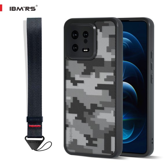 IBMRS For Xiaomi 13 Case, Shockproof Clear Phone Case (Camo Black)