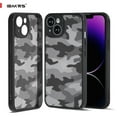 thumbnail image 1 of IBMRS For iphone 11/12/13/14/15/pro/plus/pro max case, Translucent Shockproof Phone Cover Slim Matte Back (Camo Black), 1 of 6