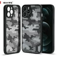 thumbnail image 1 of IBMRS For iphone 11/12/13/14/15/pro/plus/pro max case, Translucent Shockproof Phone Cover Slim Matte Back (Camo Black), 1 of 1