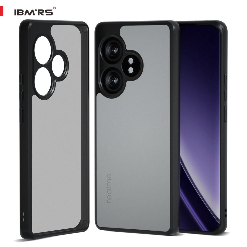 IBMRS Para Realme GT Neo6 SE Estojo Telefônico , Protetor À Prova De Choque Mate Translúcido Cover , Camo Preto