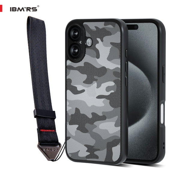 IBMRS for Apple iPhone 16 Case, Non-Yellowing Shockproof Phone Cover, Anti-Scratch Clear Back camo (Clear)