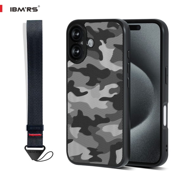 IBMRS for Apple iPhone 16 Case, Non-Yellowing Shockproof Phone Cover, Anti-Scratch Clear Back camo (Clear)