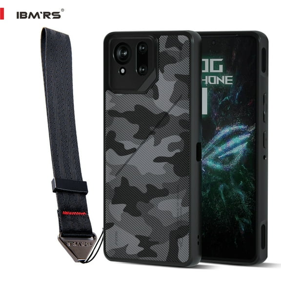 IBMRS for Asus ROG Phone 9/9 Pro Case,Translucent Matte Back Slim Fit Shockproof Protective Case Cover - Black camo
