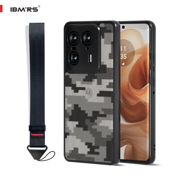 IBMRS for Motorola Edge 50 Ultra/X50 Ultra Case,(Military-Grade Protection) Shockproof Translucent  Phone Case(Camo Black)