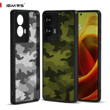 IBMRS for Motorola S50 Neo/ Moto G85 Case,Anti-Fingerprint TPU Thin Phone Cases Cover Protective Shockproof (Camo Black)