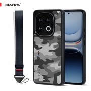 IBMRS for iQOO 13 Case,Translucent Matte Slim Shockproof Anti-Fingerprint Protective Cover - Black camo