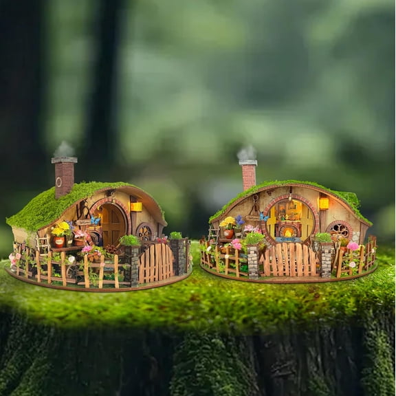 IBOHEYE  Miniature House Kit - Forest-Themed Dollhouse Kit | Blind Box Design, Stress-Relief Craft, 3D Wooden Puzzles for Adults & Teen- The Magic Ring House (SQ-59)