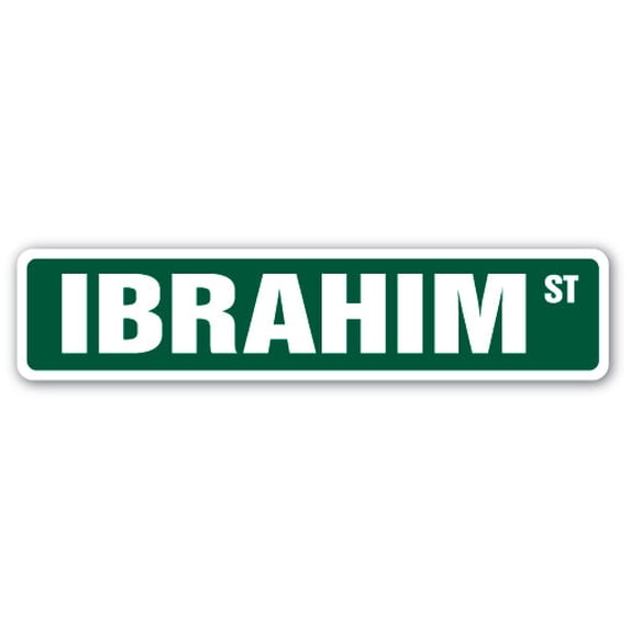 IBRAHIM Street Sign Childrens Name Room Sign | Indoor/Outdoor | 18" Wide