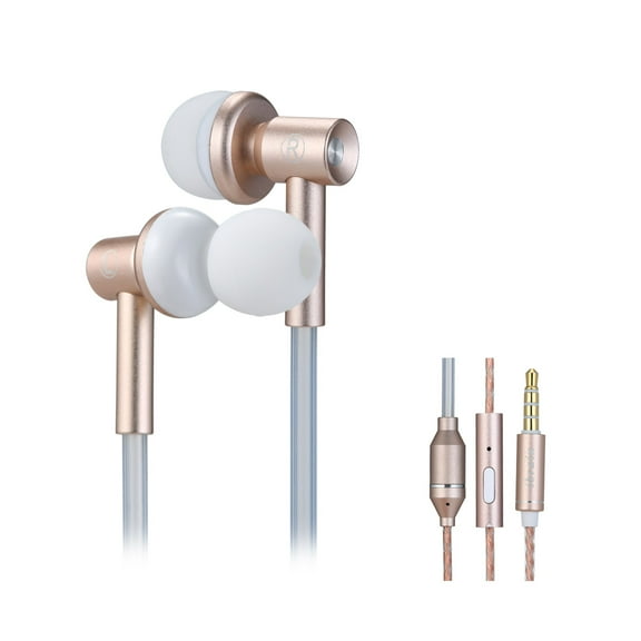 IBRAIN FC33-E Radiation Free Air Tube Headphones Aluminum Metal Earbuds with Mic and Control Earphone Stereo Wire Cell Phone Headsets in-Ear Headphones for Smartphone MP3 Tablet PC