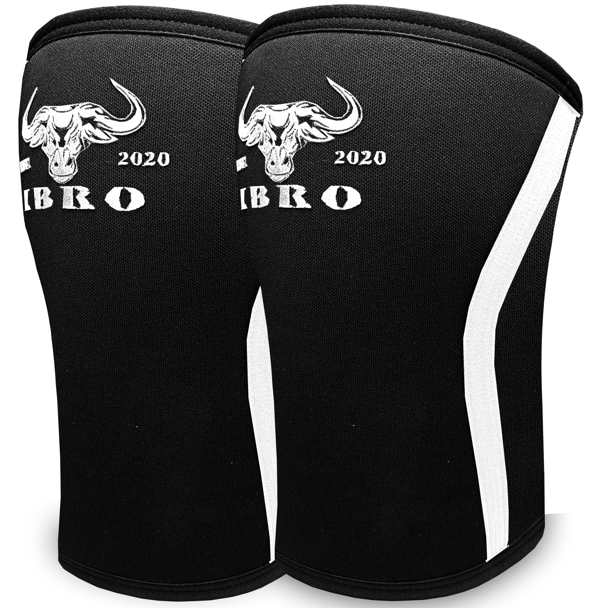 IBRO Premium 7MM Knee Sleeves (Pair) for Weightlifting & Powerlifting, Ultimate Compression Support & Injury Prevention - Squats, Deadlifts - for Men & Women, 1 Year Warranty, BlackWhite XXL