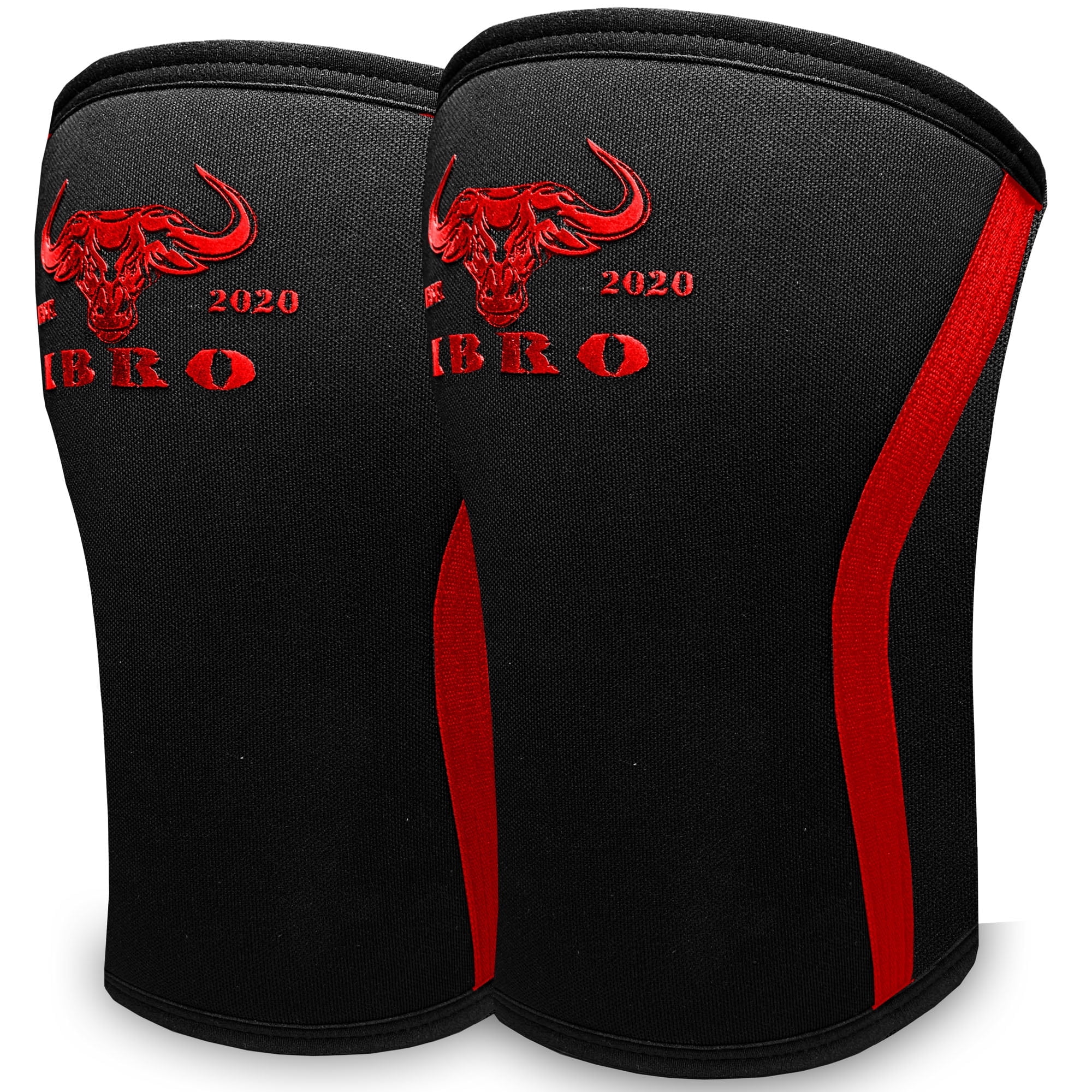 IBRO Premium 7MM Knee Sleeves (Pair) for Weightlifting & Powerlifting, Ultimate Compression Support & Injury Prevention - Squats, Deadlifts - for Men & Women, 1 Year Warranty, BlackRed M