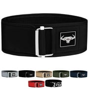IBRO Quick Locking Premium Weight Lifting Belt - Powerlifting, Cross Training for Men and Women - 4 Inch Back Support, Metal Buckle - Professional Fitness, Olympic Lifting, Deadlift Black M