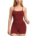 thumbnail image 1 of IBTOM CASTLE 2 Pieces Workout Sets for Women, Cross Back Tank Top Matching High Waist Biker Shorts, Gym Yoga Pilates Outfits XS Red, 1 of 7