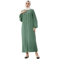 thumbnail image 1 of IBTOM CASTLE Abayas for Women Muslim Dress Prayer Clothes Zipper Maxi Long Robe Kaftan Dresses Islamic Dubai Loose Abaya Dress XL Green, 1 of 8