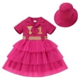 thumbnail image 1 of IBTOM CASTLE Baby 1st Birthday Outfit Girls Jungle Animal Giraffe Birthday Dress Tiered Tulle Hat Newborn Cake Smash Photo Shoot Hot Pink, 1 of 7