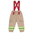 thumbnail image 1 of IBTOM CASTLE Baby Boys Astronaut Firefighter Pirate Costume 1st Birthday Outfit Pants with Suspenders for Cake Smash Halloween Cosplay 12-18 Months Khaki Firefighter, 1 of 6