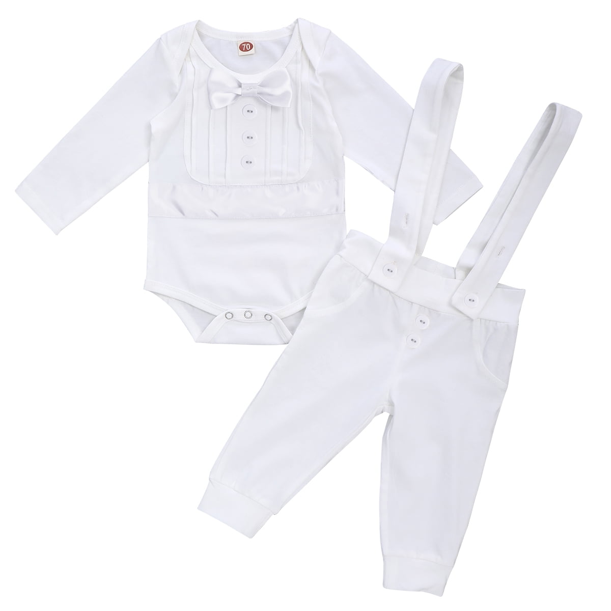 IBTOM CASTLE Newborn Baby Boys Baptism Christening Formal Outfit Bowtie Top  Shirt Suspenders Pants Wedding Party Tuxedo Suit Ring Bearer Overalls  Outfits Clothes Suit All White 9-12 Months - Yahoo Shopping