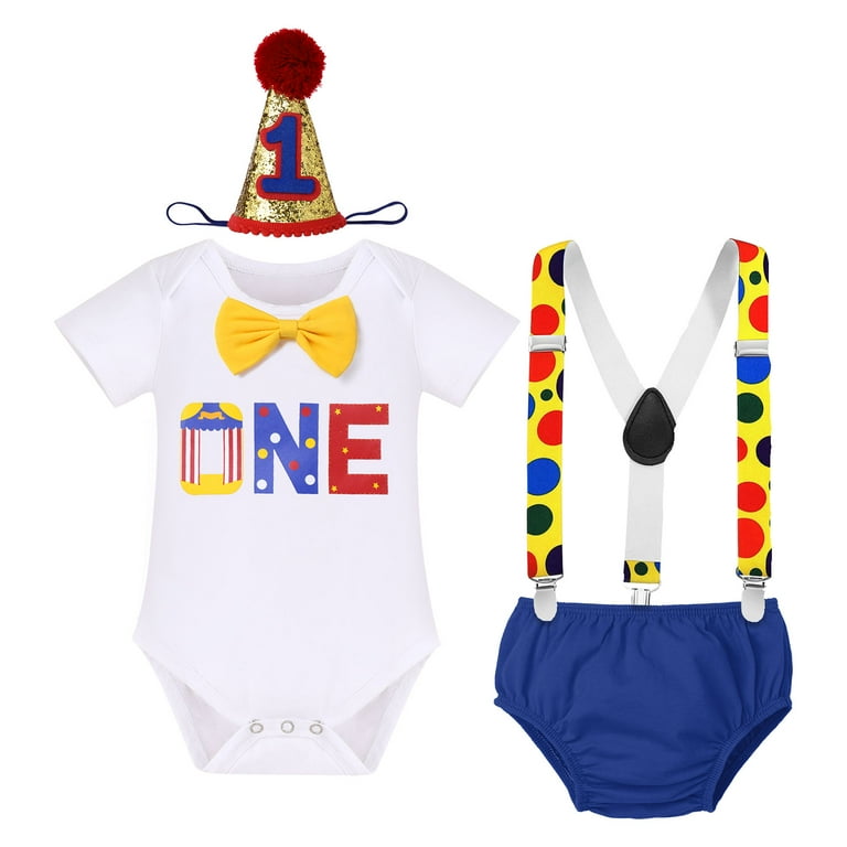 IBTOM CASTLE Baby Boys Circus Watermelon First Birthday Outfit