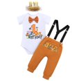 thumbnail image 1 of IBTOM CASTLE Baby Boys Jungle Theme My 1st Birthday Outfit Romper+Pants+Suspenders+Headband 4Pcs Photoshoot Cake Smash Outfit 12-18 Months Brown, 1 of 8
