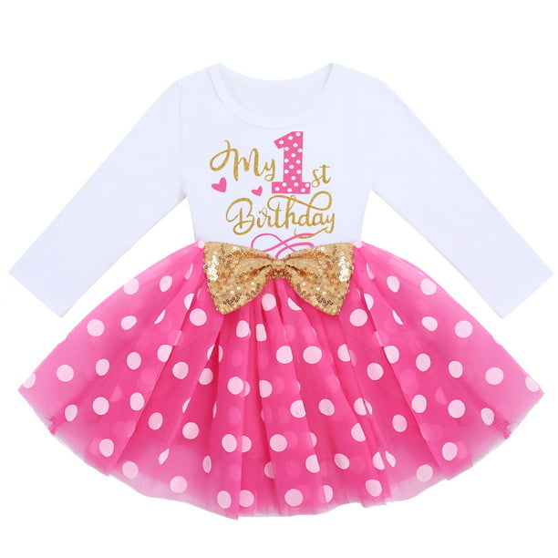IBTOM CASTLE Baby Girl 1st 2nd 3rd Birthday Outfit Leisure Mouse Dress ...