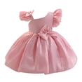 thumbnail image 1 of IBTOM CASTLE Baby Girl Birthday Dress Shiny Asymmetric Ruffle Tulle Tutu Dresses Princess Formal Flower Pageant Wedding Party Gown 3-4T Pink, 1 of 7