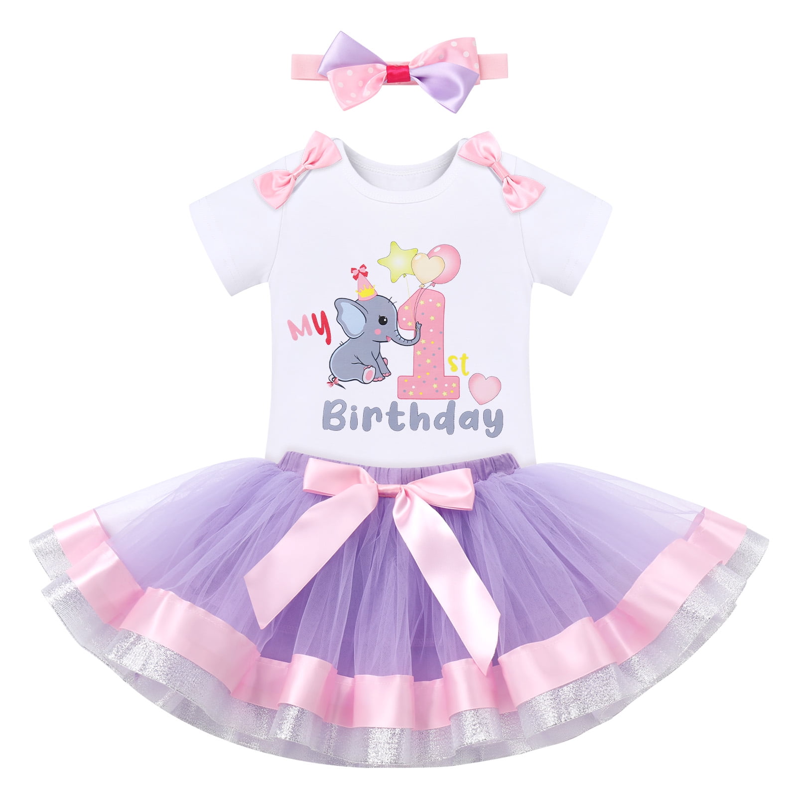 Tutu Skirt Set IBTOM CASTLE Baby Girl 1st Birthday Outfit - Dinosaur Ladybug  Romper & Tutu Set For Cake Smash Photos