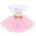 thumbnail image 1 of IBTOM CASTLE Baby Girls 1st 2nd Birthday Clothes Mouse Polka Dots One Sequin Tutu Princess Dress Cake Smash 2 Years Pink, 1 of 5