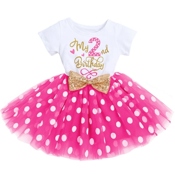 IBTOM CASTLE Baby Girls 1st 2nd Birthday Clothes Mouse Polka Dots One Sequin Tutu Princess Dress Cake Smash