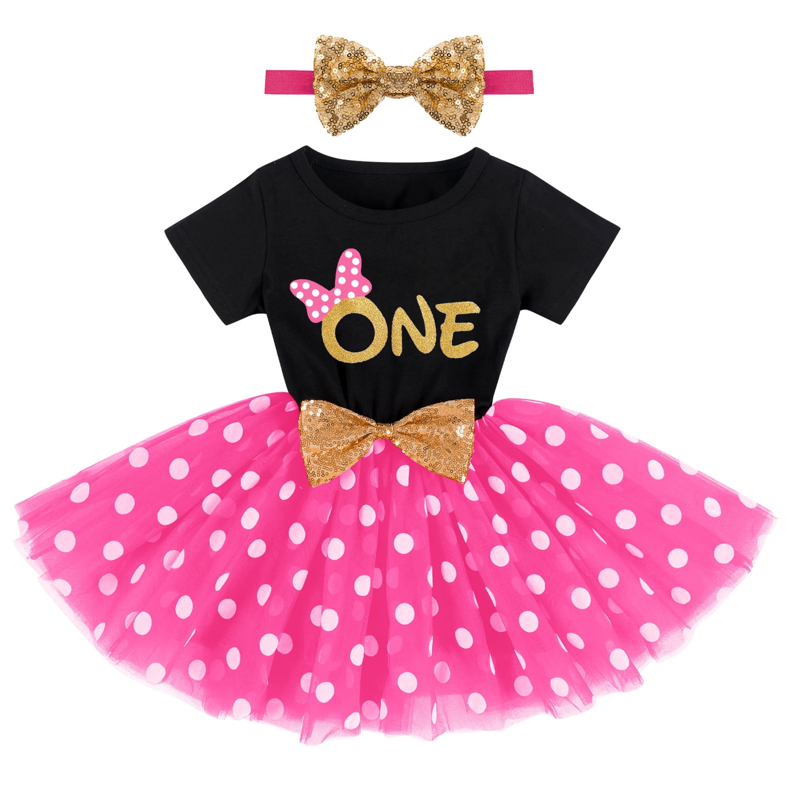 blue dress for baby girl Red Minnie Mouse First Birthday Outfit – Lullaby Lane Baby Boutique main image 1