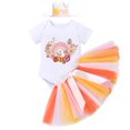thumbnail image 1 of IBTOM CASTLE Baby Girls Boho Rainbow Sun 1st Birthday Outfit Romper Tutu Skirt Headband 3PCS Clothes Set for Cake Smash Photo Prop, 1 of 8