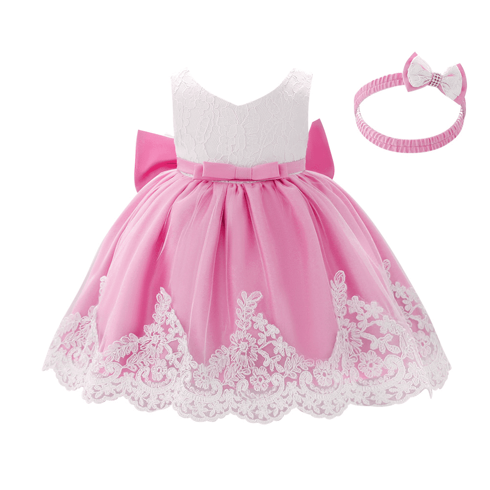 IBTOM CASTLE Toddler Girl Tutu Dress - Floral Embroidery Tulle Pageant Dress For Weddings & Birthday Parties