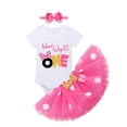 thumbnail image 1 of IBTOM CASTLE Baby Girls Half Birthday Outfit Polka Dots Half Way to One Romper Tutu Skirt Headband Cake Smash Clothes for Photo Shoot 6 Months Hot Pink, 1 of 8