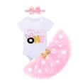 thumbnail image 1 of IBTOM CASTLE Baby Girls Half Birthday Outfit Polka Dots Half Way to One Romper Tutu Skirt Headband Cake Smash Clothes for Photo Shoot 6 Months Pink, 1 of 8