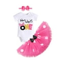 thumbnail image 1 of IBTOM CASTLE Baby Girls Half Birthday Outfit Polka Dots Half Way to One Romper Tutu Skirt Headband Cake Smash Clothes for Photo Shoot 6 Months Hot Pink + Black, 1 of 8