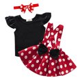 thumbnail image 1 of IBTOM CASTLE Baby Girls Polka Dots Tutu Costume Ruffle Short Sleeve Romper with Dot Strap Dress and Headband Princess 1st Birthday Halloween Christmas Party Dress up, 1 of 8