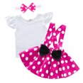 thumbnail image 1 of IBTOM CASTLE Baby Girls Polka Dots Tutu Costume Ruffle Short Sleeve Romper with Dot Strap Dress and Headband Princess 1st Birthday Halloween Christmas Party Dress up, 1 of 8