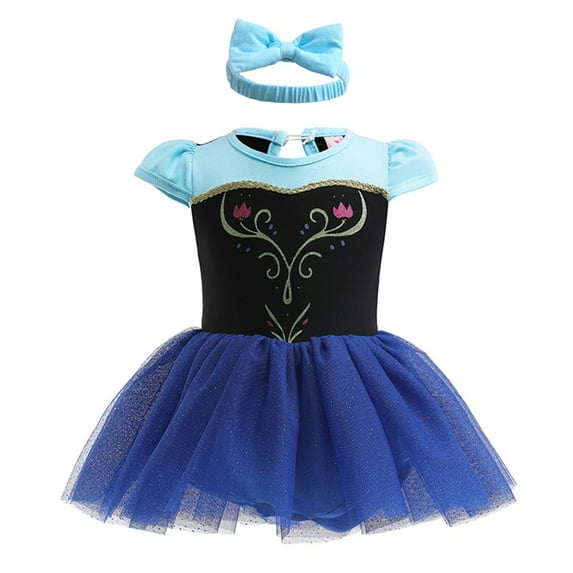 IBTOM CASTLE Baby Girls Princess Outfit Halloween Christmas Carnival Cosplay Fancy Dress up Romper + Headband Birthday Party Bodysuit Ballet Dancewear