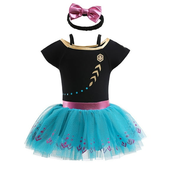 IBTOM CASTLE Baby Girls Princess Outfit Halloween Christmas Carnival Cosplay Fancy Dress up Romper   Headband Birthday Party Bodysuit Ballet Dancewear