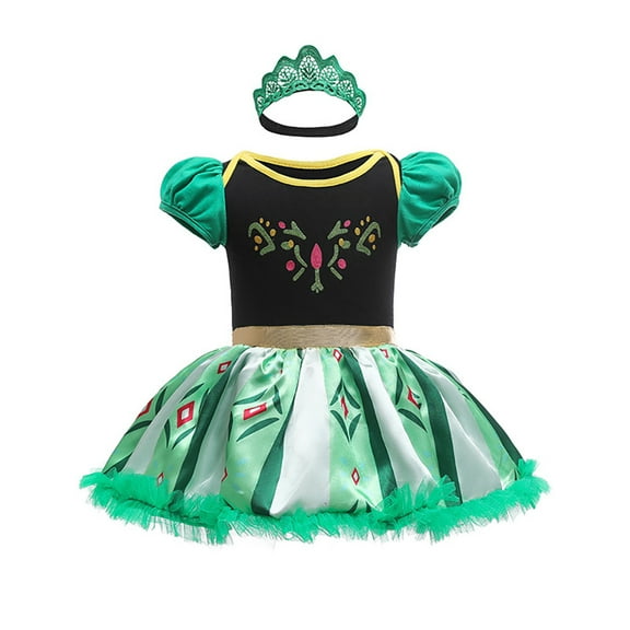 IBTOM CASTLE Baby Girls Princess Outfit Halloween Christmas Carnival Cosplay Fancy Dress up Romper   Headband Birthday Party Bodysuit Ballet Dancewear