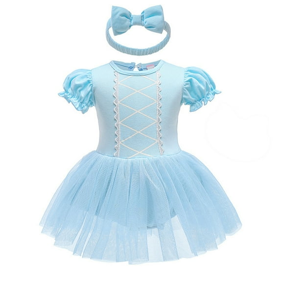 IBTOM CASTLE Baby Girls Princess Outfit Halloween Christmas Carnival Cosplay Fancy Dress up Romper   Headband Birthday Party Bodysuit Ballet Dancewear