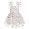 thumbnail image 1 of IBTOM CASTLE Baby Girls Tutu Dress Summer Sleeveless Backless Princess Birthday Party Dresses Sequin Ruffle Tulle Bowknot Sundress 3-4 Years White Stars, 1 of 8