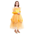 thumbnail image 1 of IBTOM CASTLE Belle Costume Girls Princess Fancy Dress up Cosplay Party Outfit Halloween Carnival Birthday Flower Dresses Long Maxi Dance Prom Ball Gown Clothes for Photo Shoot, 1 of 8