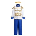 thumbnail image 1 of IBTOM CASTLE Boys Prince Charming Costume Halloween Cosplay Dress up Birthday Party Medieval Royal Prince Outfits for Toddler Child 3-4 Years Blue 4pcs, 1 of 9