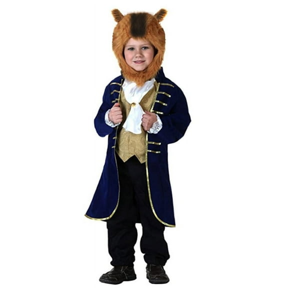 IBTOM CASTLE Boys Prince Charming Costume for Toddler Kid Medieval Royal Prince Jacket Pants Crown Dress up Party Outfit 4-6 Years Blue-Beast