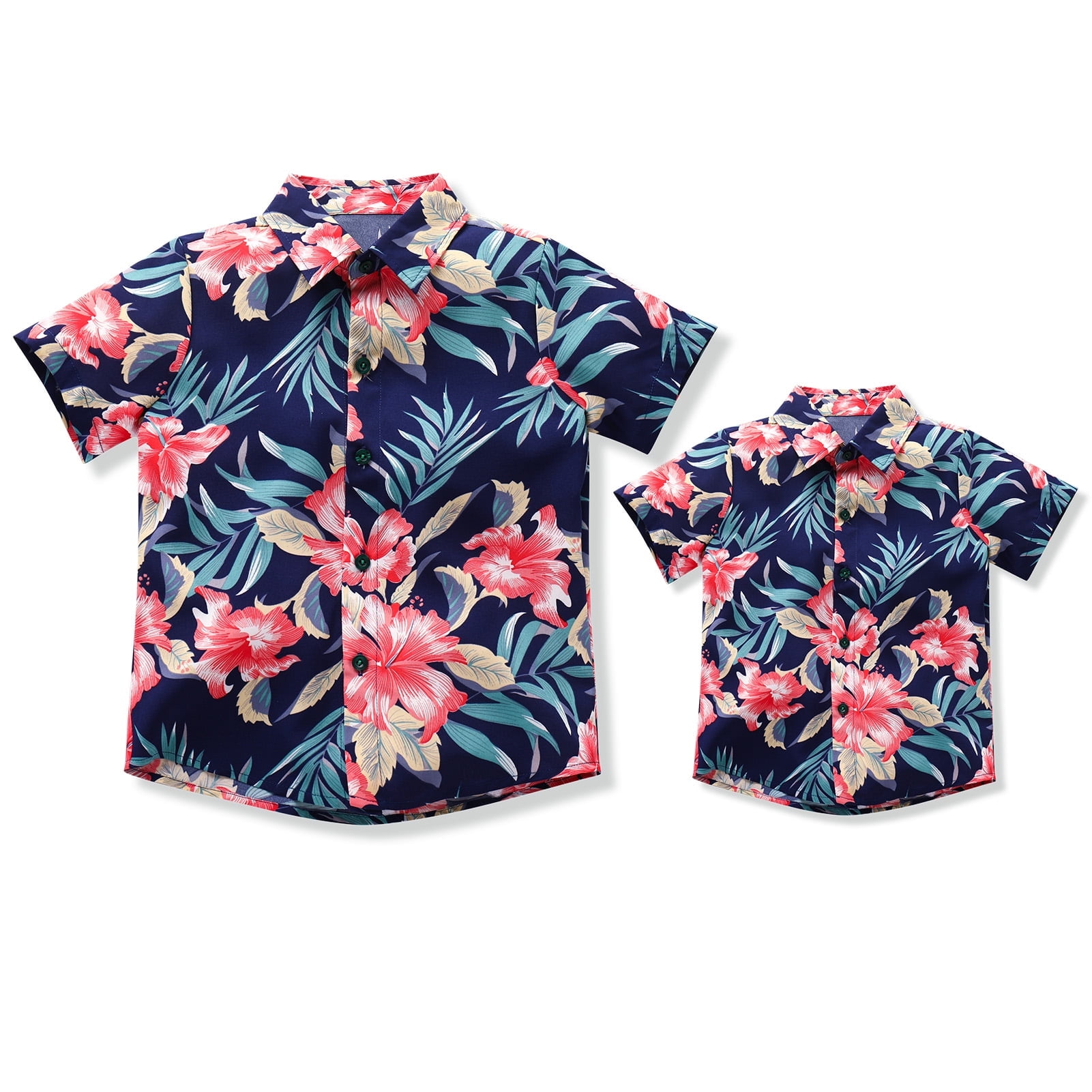 IBTOM CASTLE Daddy and Me Matching Outfits Hawaiian Father and Son — free download