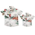 thumbnail image 1 of IBTOM CASTLE Daddy and Me Matching Outfits Hawaiian Father and Son Matching Shirts for family Photoshoot Summer Men Boys Father's Day Tops M White Leaves, 1 of 8