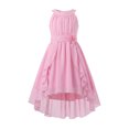 thumbnail image 1 of IBTOM CASTLE Flower Girl Dress Chiffon Flowy Ruffles Formal Dresses for Wedding Party Flower Girl Dress High Low Ruffles Bridesmaid A Line Formal Dresses Pink, 1 of 7