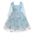 thumbnail image 1 of IBTOM CASTLE Flower Girl Floral Lace Tulle Dress Princess Backless Wedding Junior Bridesmaid Pageant Communion Dance Maxi Gown 18-24 Months Blue, 1 of 8
