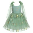 thumbnail image 1 of IBTOM CASTLE Flower Girl Floral Lace Tulle Dress Princess Backless Wedding Junior Bridesmaid Pageant Communion Dance Maxi Gown 2-3 Years Green, 1 of 9