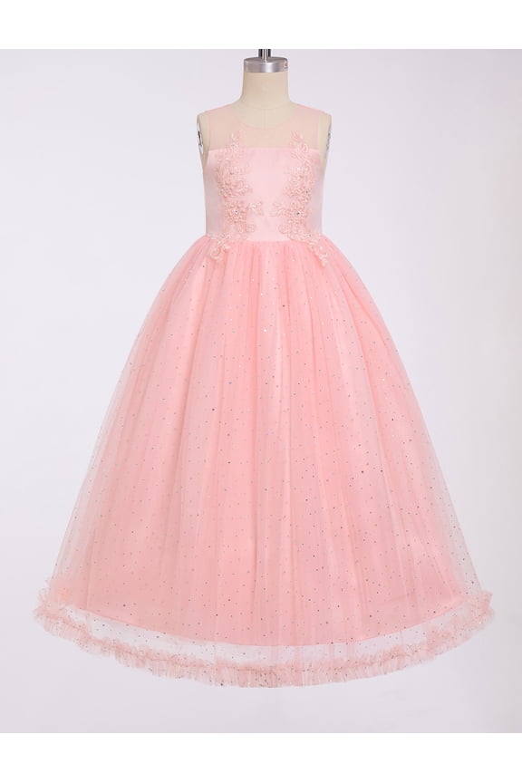 Flower Girl Formal Maxi Wedding Dress Floral First Communion Easter Ball Gown Tween Pageant Junior Bridesmaid Dresses 11-12 Years Pink